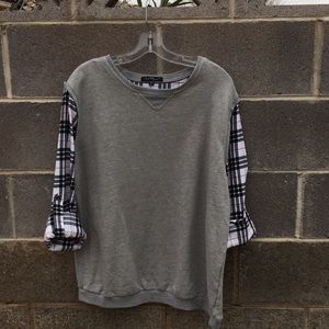 Grey Scoop-Neck Sweater